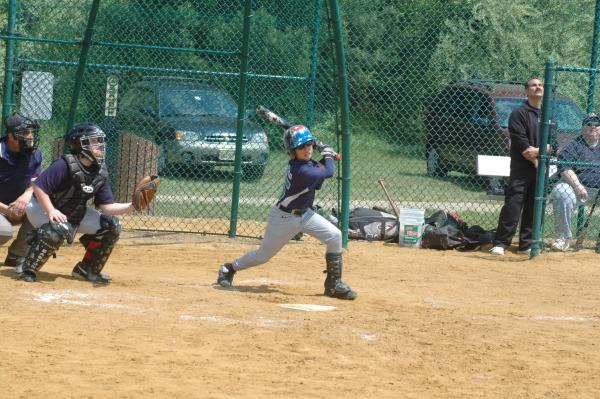 Nick at bat.  His bomb to right field.  Ended in a triple.